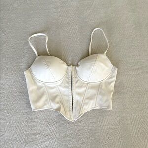 Windsor Cream Leather Bustier Top